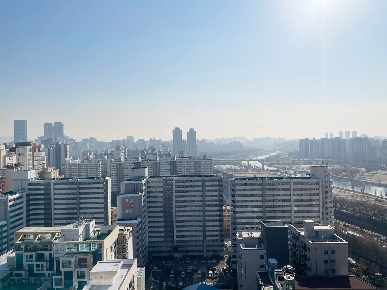 오목교 앞 안양천, 북한산이 보이는 신축건물 펜트하우스 층 5